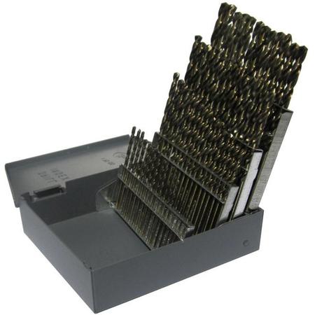 Drill America #1-#60 HSS 60Pc. Left Hand Jobber Length Drill Bit Set DWD60J-LH-SET